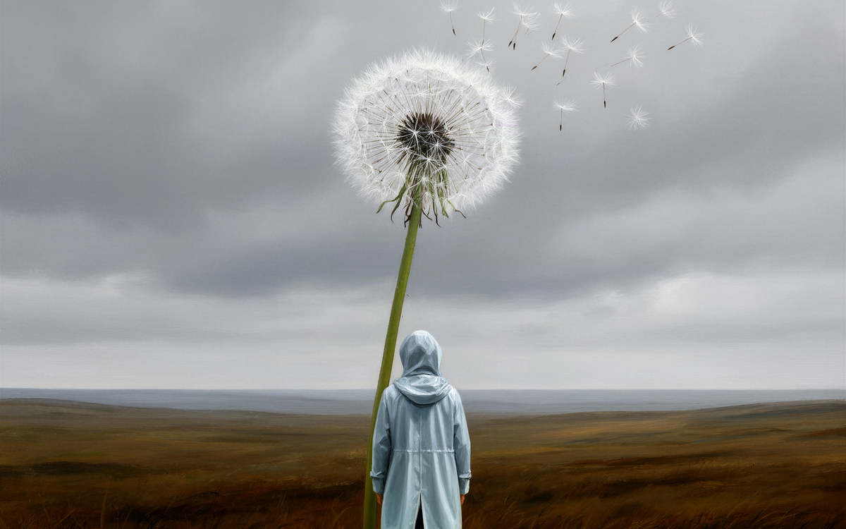 The Dandelion That Outgrew Us — an original artwork printed on high-gloss acrylic glass