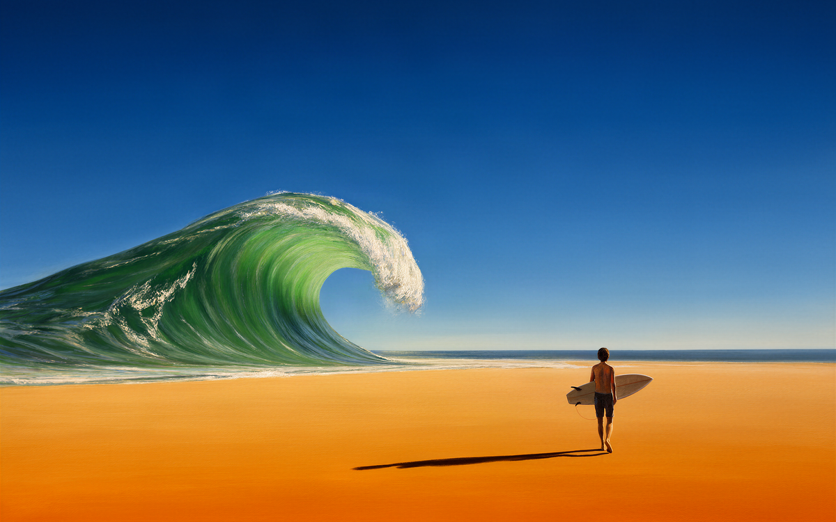 The Wave That Stayed for the Desert — an original artwork printed on high-gloss acrylic glass